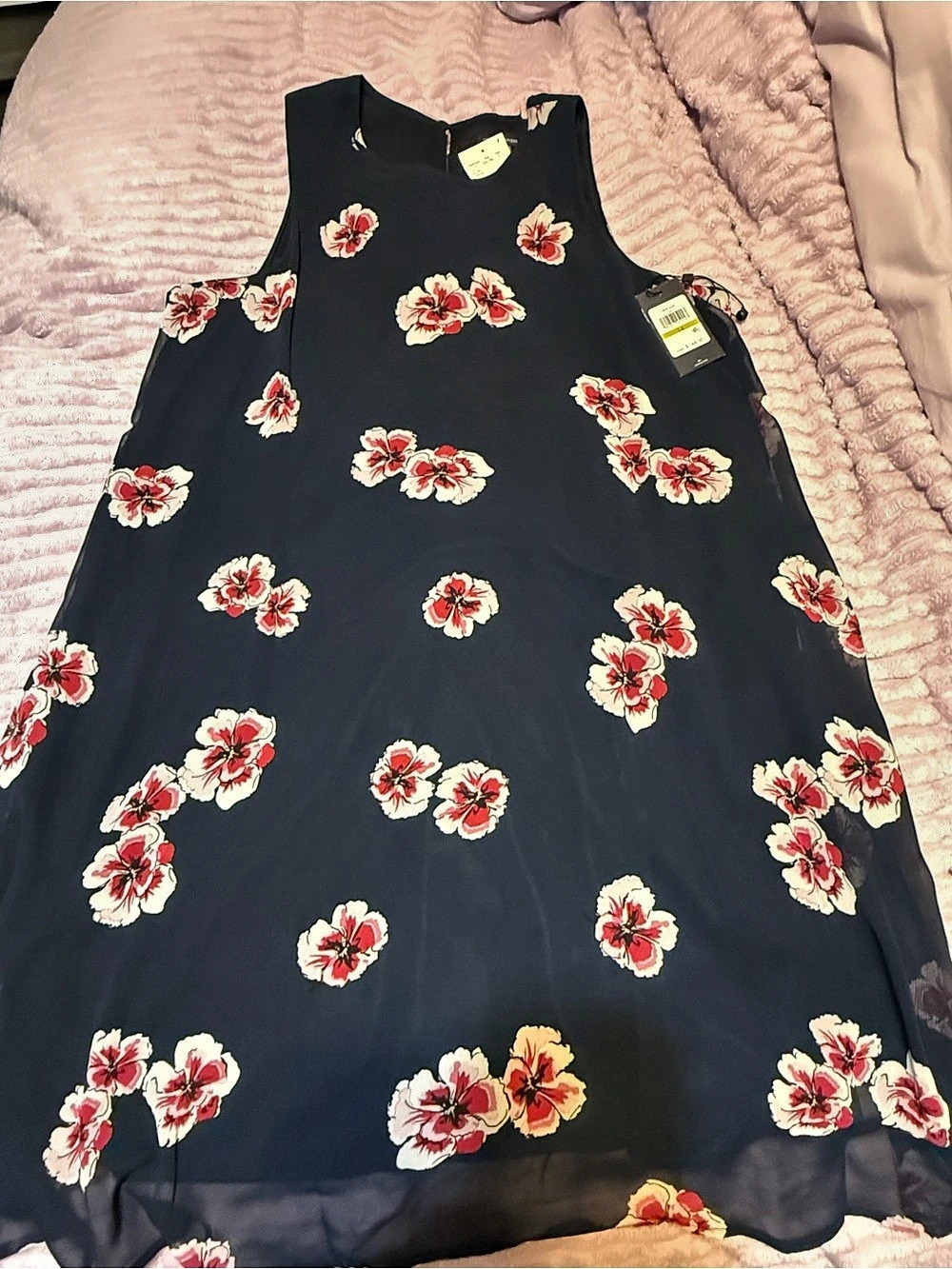 Tommy Hilfiger Floral Mini Dress Blue & pink Size 14 BRAND NEW WITH TAGS